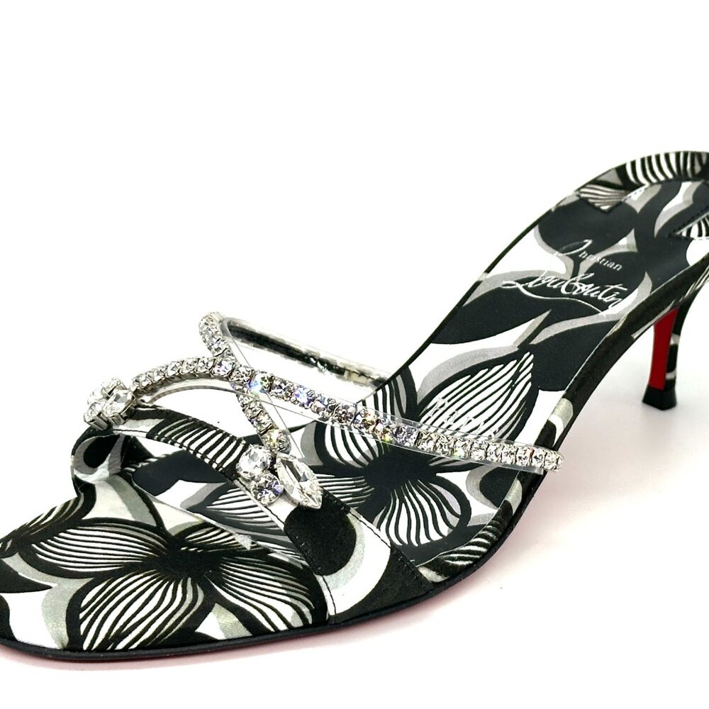 Christian Louboutin IZA QUEEN 55 Jewel Crystal Strap Mule Sandals Heels - Picture 4 of 15